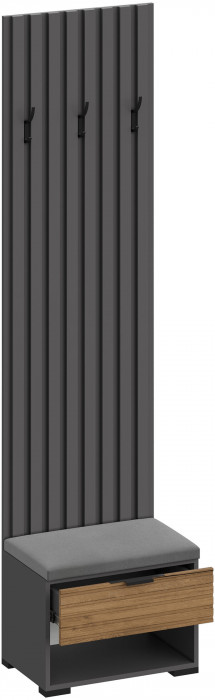 Модульная Прихожая Ома, набор №6, Графит/Дуб Тортуга, Simple 27