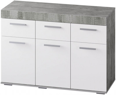 Комод Инстайл КМ-03, бетон/белый