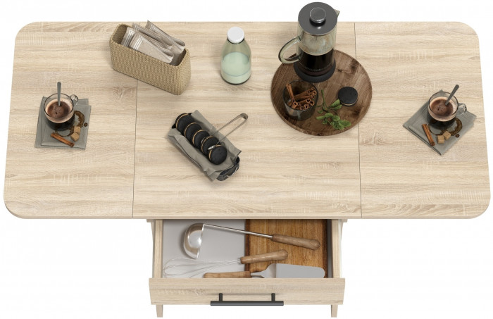 Стол обеденный раскладной с ящиком 6-02.120ТМдубсон, дуб сонома