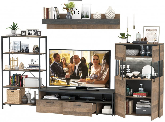 Трувор Гостиная 055, дуб гранж песочный/интра