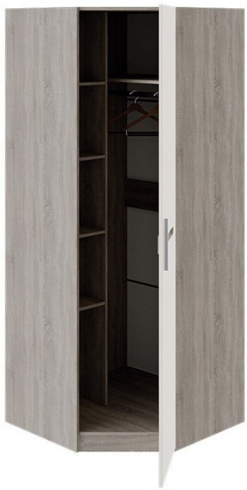 Фьюжн ТД-260.07.03 Шкаф угловой (Белый глянец, Венге Линум)