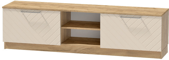 Тумба для ТВ-техники напольная "Иннэс-7", Крафт золотой/Тирамису матовый