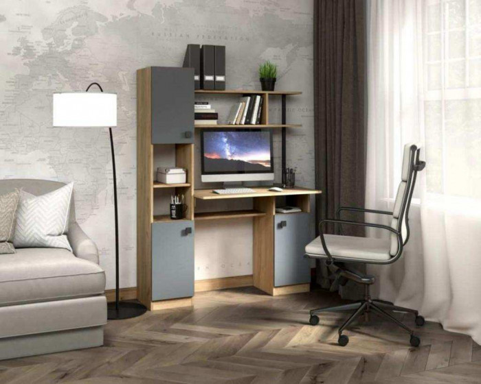 Стол компьютерный СК-7 дуб крафт/графит