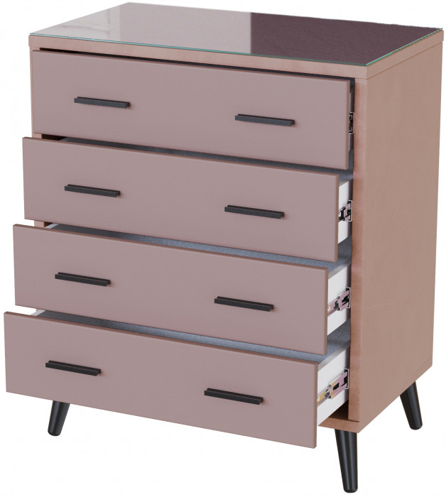 Комод интерьерный Ланс пыльная роза/мдф пудра