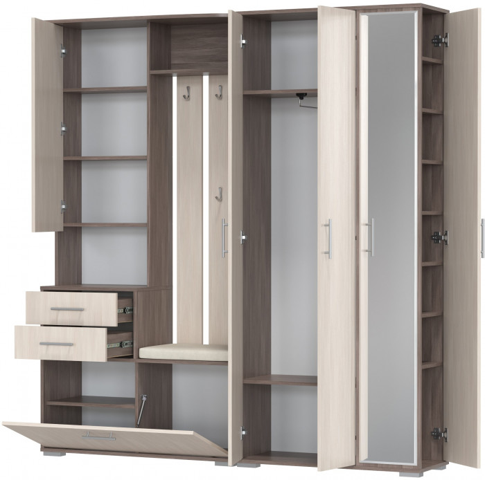 Прихожая Домино 5, бодега тёмный/бодега светлый