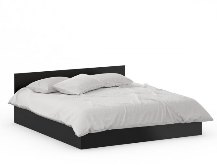 Спальня Стандарт 4-1800, венге/фасады ТВ тумбы МДФ чёрный глянец