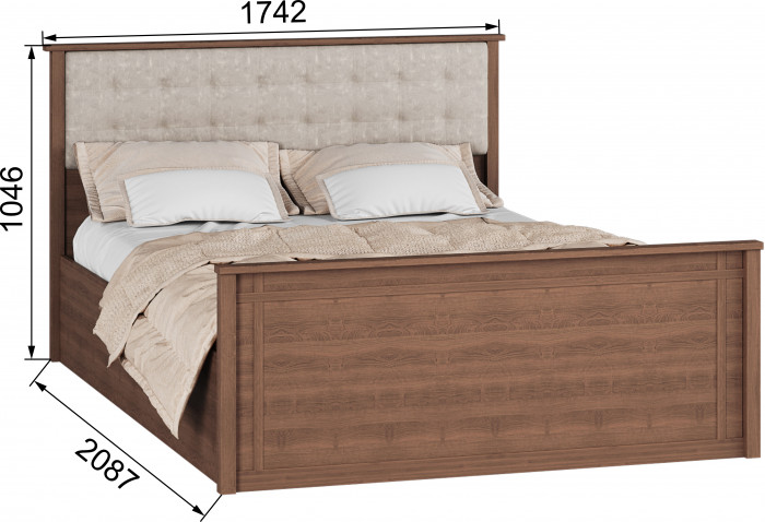 Ричард Кровать РКР-2 (1,6) с ортопедом, Орех донской