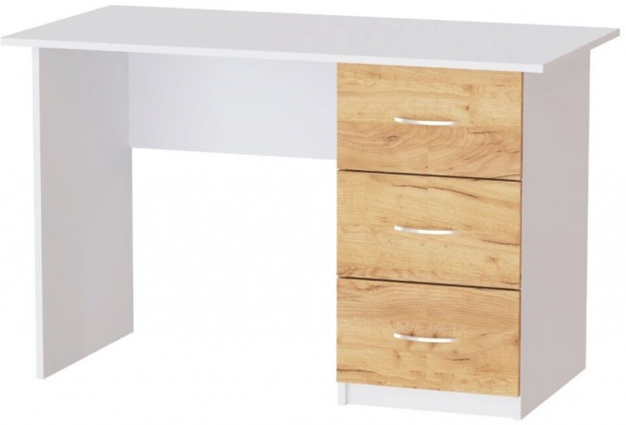 Письменный стол Сити-1 белый/дуб крафт золотой