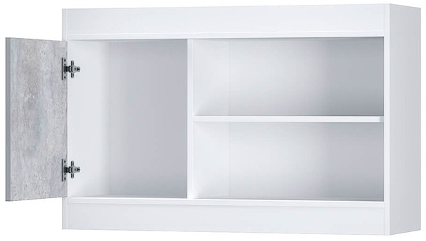 Полка навесная Паскаль, Белый, Цемент светлый