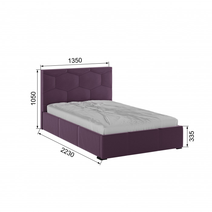 Манука Кровать интерьерная 120 винный, ортопед