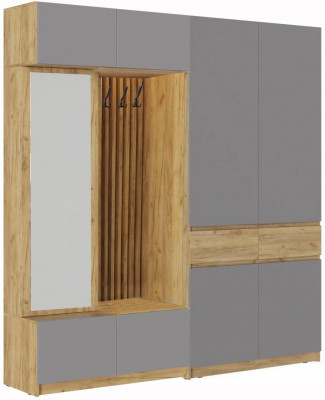 Модульная прихожая Роджина, композиция 2 (Графит, Дуб Крафт Золотой)