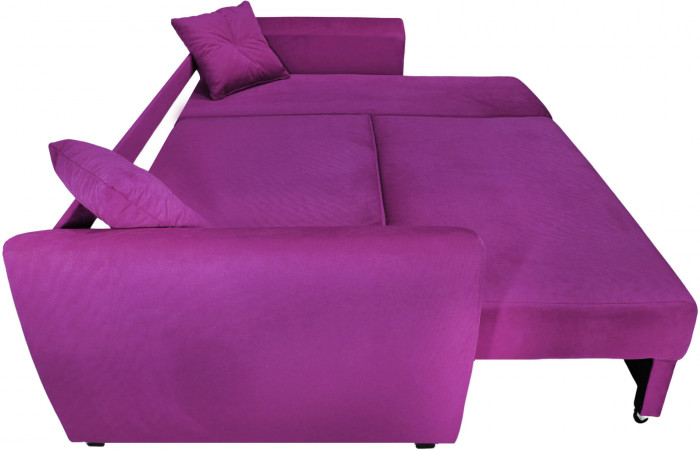 Диван-кровать угловой Амстердам Люкс, 160х200, еврокнижка, велюр, фиолетовый