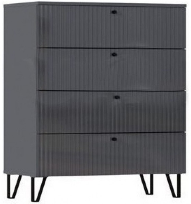 Оливия Комод 4-ящ (Белый глянец, Белый)