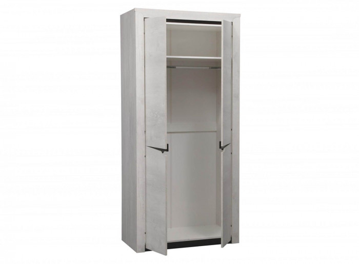 33.03 Лючия шкаф для одежды 2-х дв. бетон/венге