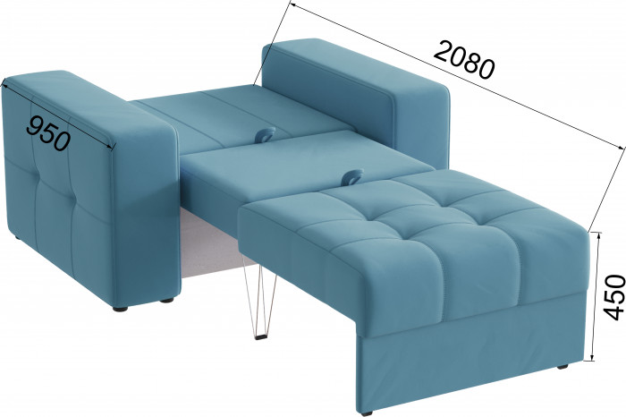 Кресло-кровать Верден, Светло-голубой