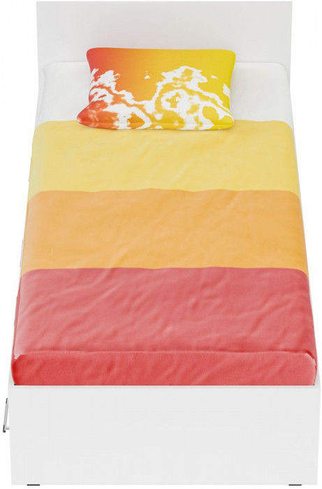 Стандарт Кровать с ящиками 0900, цвет белый, ШхГхВ 93,5х203,5х70 см., сп.м. 900х2000 мм., без матраса, основание есть