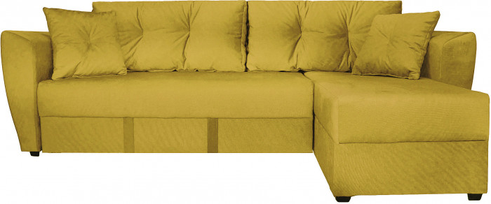 Диван-кровать угловой Амстердам Люкс, 160х200, еврокнижка, велюр, желтый