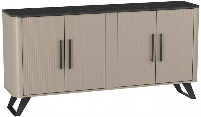 Фиделия комод 76.04 серый камень / мрамор черный