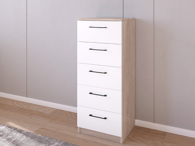 Комод 02/16 45х40х110 Кастелло Серый/Белый