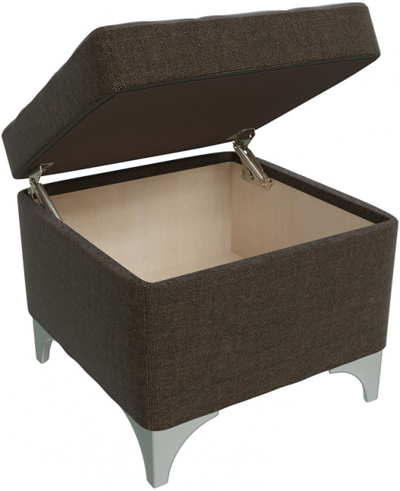 Банкетка 6-5113ТКтем.кор Жозефина-2, ткань тёмно-коричневая, ШхГхВ 46х46х45 см., под сиденьем есть ниша