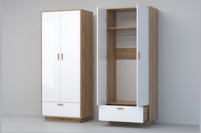 Модульная прихожая ЭГО 1 (Камень Темный/Бетон Светлый)