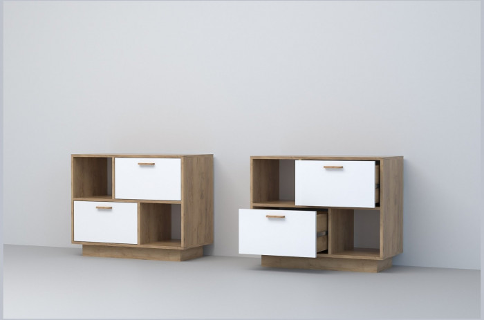 Модульная прихожая ЭГО 1 (Камень Темный/Бетон Светлый)