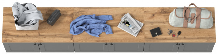 Остин 13.257 Тумба + 13.257 Тумба + 13.257 Тумба, цвет серый графит/дуб крафт золотой, ШхГхВ 240х41,9х43,7 см.