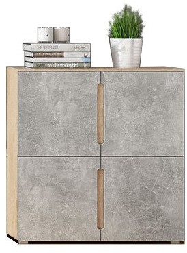 Ким Тумба 4-х створчатая, бетон темный