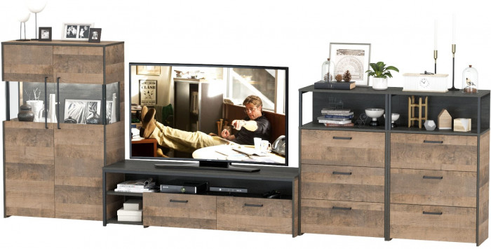 Трувор Гостиная 110, дуб гранж песочный/интра