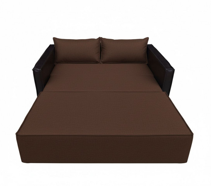 Диван-кровать Барон 140, аккордеон, 140х200, рогожка, коричневый