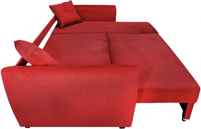 Диван-кровать угловой Амстердам Люкс, 160х200, еврокнижка, велюр, красный