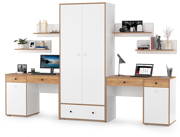 Вуди Компоновка № 27, белый премиум/дуб крафт золотой