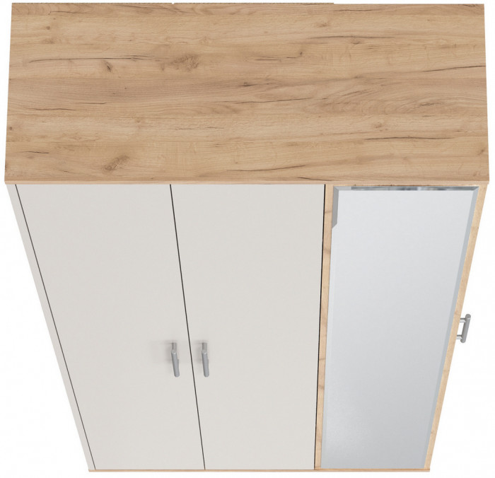 Прихожая 2-3421дкз/к.с Домино-мини, цвет дуб крафт золотой/кашемир серый, ШхГхВ 88х36х202 см., универсальная сборка