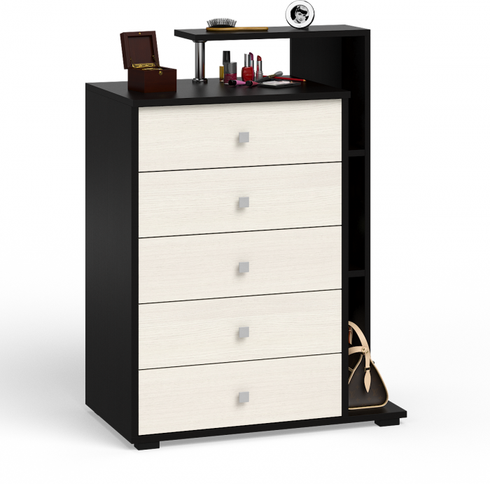 Камелия спальня № 10 Кровать с ящиками 1600 + Две тумбы + Стол косм. + Зеркало + Комод + Шкаф, цвет венге/дуб лоредо, 1600х2000 мм., б/м, осн. есть