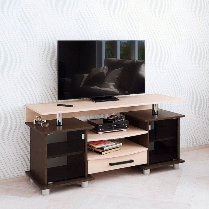 Тумба ТВ 003 (К2) (1300*608*410) венге/дуб молочный