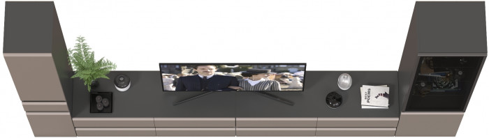 Сидней Комплектация № 135, корпус: антрацит/фасады: МДФ веллюто капучино