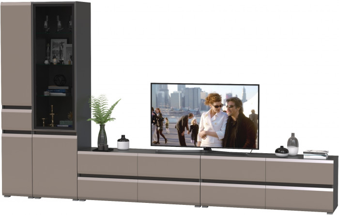 Сидней Комплектация № 135, корпус: антрацит/фасады: МДФ веллюто капучино