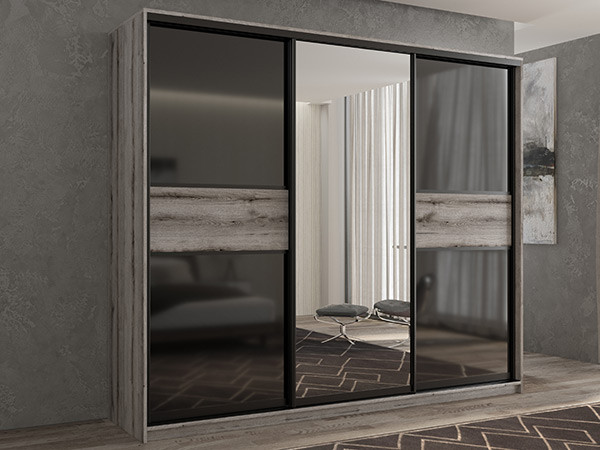 Шкаф-купе Кааппи 9 Эвок Окаменелый 210х45х230 см