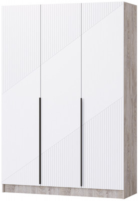 Шкаф Авис 1,5 (№1), Дуб эндгрейн/Белый софтач