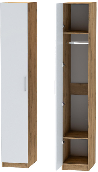 Шкаф-пенал №1 "Иннэс-7" - Крафт золотой/Белый