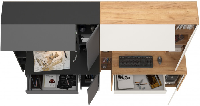 Два стола компьютерных Комфорт 12.71, антрацит/тёмно-серый/дуб золотой/белый