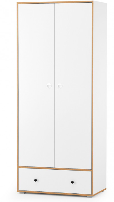 Вуди Компоновка № 18, цвет белый премиум/дуб крафт золотой, ШхГхВ 196х52,7х205 см., универсальная сборка