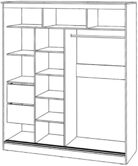 Шкаф-купе Элегант 1 2000 (Сандал светлый)