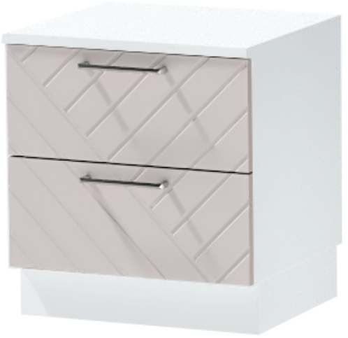 Тумба-6 прикроватная напольная "Иннэс-7", Белый/Грэй софт