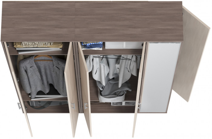 Прихожая Домино-мини + Шкаф для одежды Домино, бодега тёмный/бодега светлый