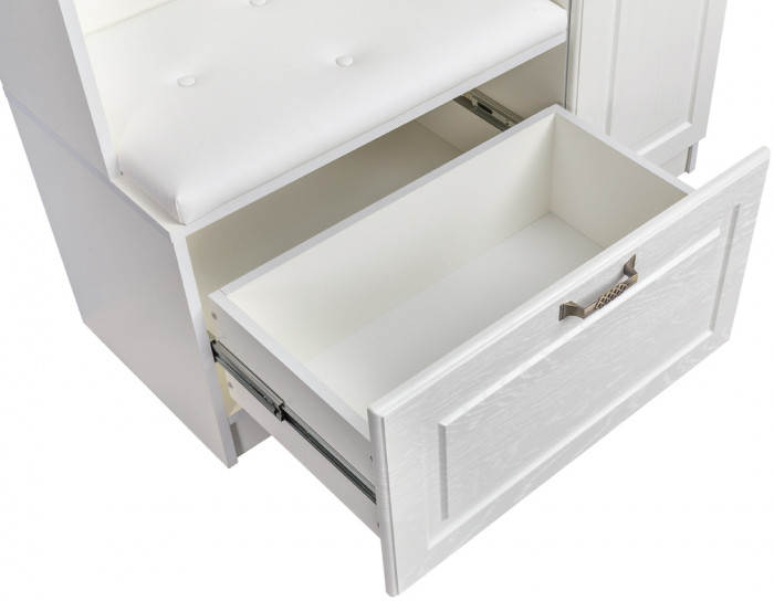 Ливерпуль Шкаф многоцелевого назначения 13.21 + карниз, цвет ясень ваниль/белый, ШхГхВ 108,2х43,5х223,5 см., универсальная сборка