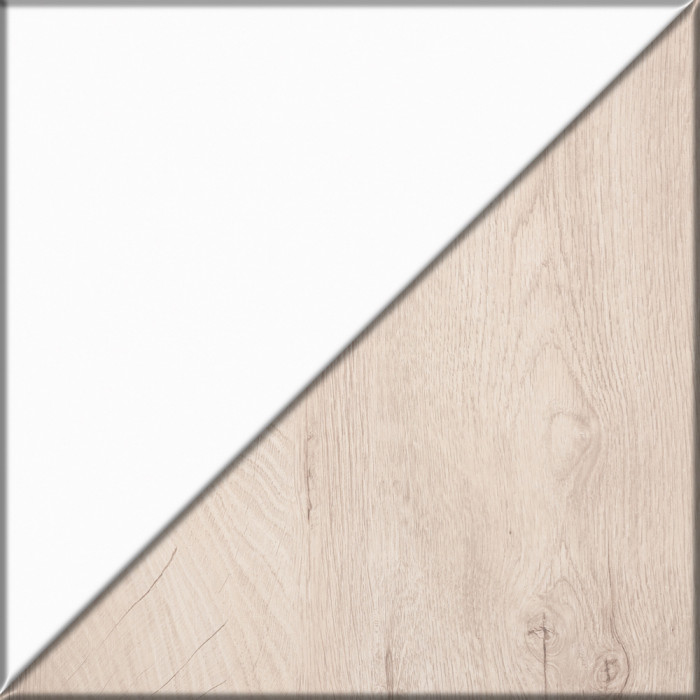 Муссон Кровать 11.41 + ортопед + Комод 13.97 + Зеркало СВК, цвет белый/дуб эндгрейн элегантный, сп. м. 1600х2000 мм., б/м