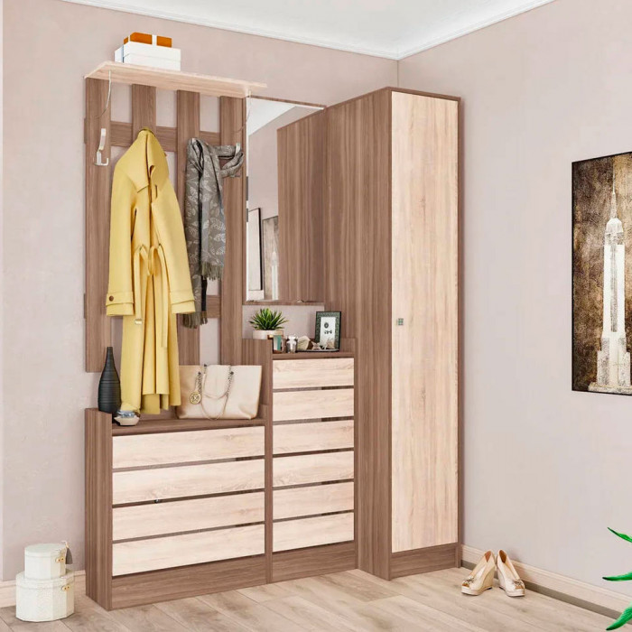 Ямайка Обувница ЯПТ-1 (450*1025*270) ясень шимо/дуб сонома