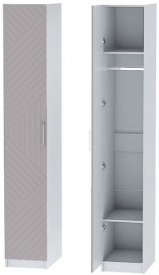 Шкаф-пенал №1 "Иннэс-7" - Белый/Грэй софт