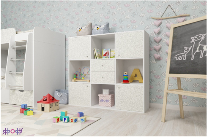 Стеллаж Джери (Винтерберг/Оранжевый)